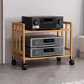 Modern 2-Tier Record Player Stand - Heavy Duty Audio Rack with Adjustable Shelves, Stylish Media Tower for Speakers & Stereo Systems, 50cm Long, Color Options Available