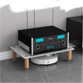Heavy Duty White AV Media Stand - 1 Tier Audio Component Rack for Home Theater, Stereo Storage Cabinet, Media Organization, Entertainment Center Furniture