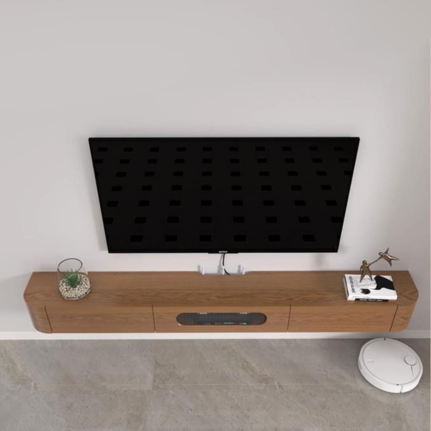 Wall Mounted TV Cabinet Floating TV Shelf Wall Shelf WiFi Router Set top box Toy Storage Shelf Display Shelf TV Board TV Wall Unit Decor Shelf Media TV Console Audio-visual Equipment Shelves 160cm