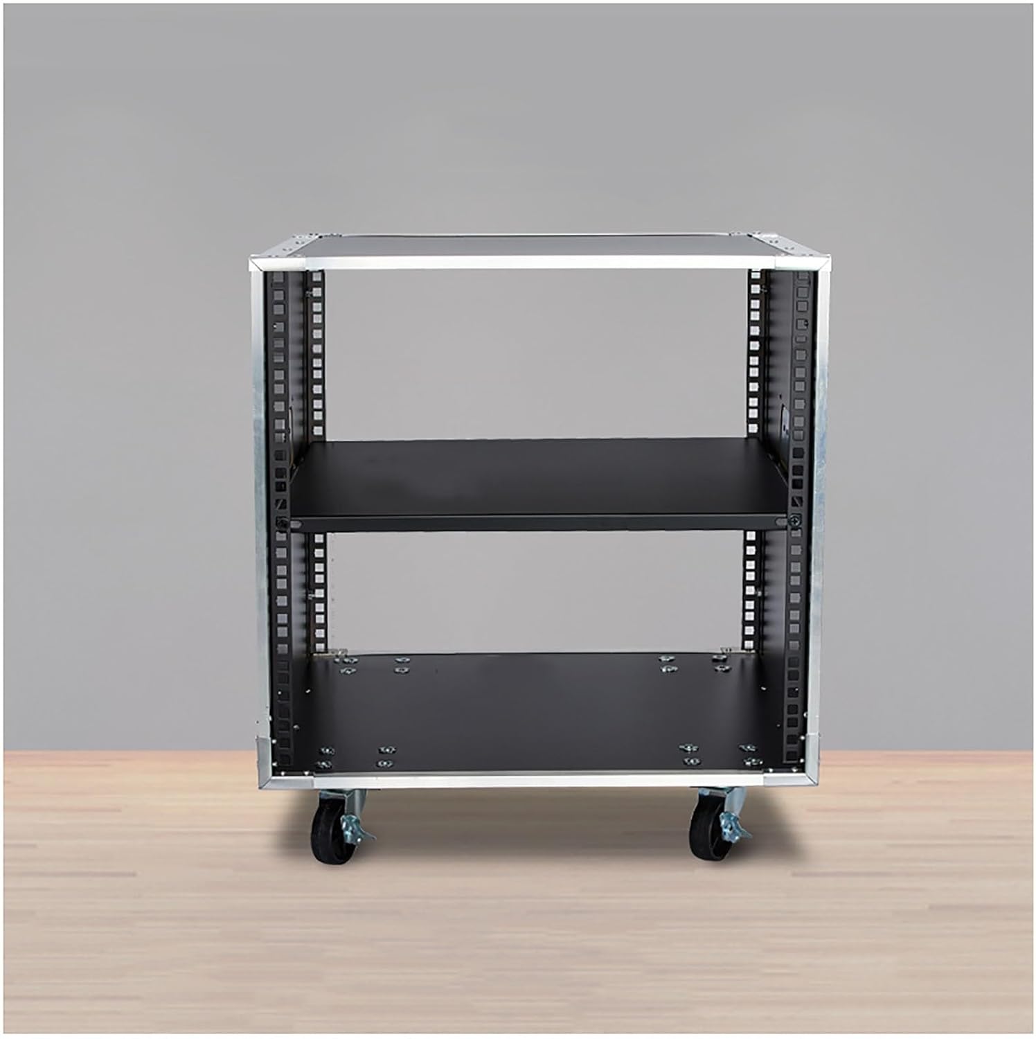 Portable Network Rack，Open Frame Rack，for Servers & AV Gear，with Caster Built-in Handle Network Rack， Rolling Network Rack（16U -87x52.5cm） (Size : 8U-1TIER-49.5X52.5CM)