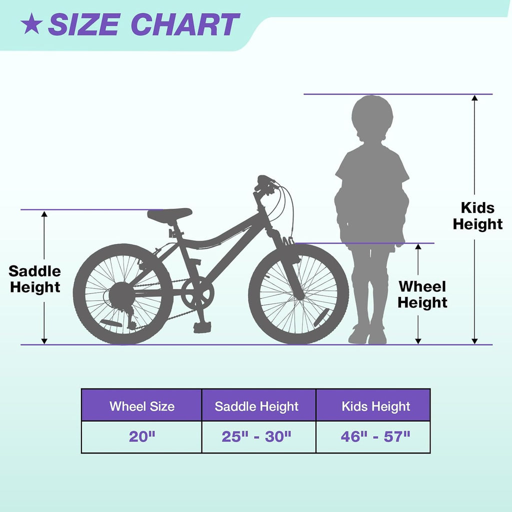 WEIZE 20 24 Inch Kids Mountain Bike,Kids Bike for Girls Age 6-14 Year Old,6 Speed Kid Bicycle with Front Suspension Fork,Adjustable Seat Height,High-Carbon Steel Frame,Ideal for Girl Adventurers