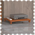 Wooden AV Cabinet 2/3/4 Tier Audio Component Rack Media Storage Stand for HiFi Audio Equipment, Open Stereo Cabinet(Teak,1Tier-10cm Tall)