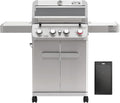 Monument Grills 4 Burner Propane Gas Grill, Stainless Steel Outdoor Patio Barbecue Grill with Cooking Plate, with Broil Zone Fast Heating, Knob Control, and Easy Cleanup, M410MBZ