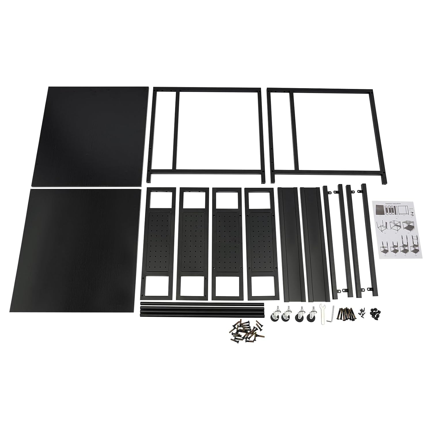 3D Printer Stand with Filaments Storage, 2-Tier 3D Printer Table Cart Desk with Wheels for Workshop Studio Office, 23.6' X 23.6' X 69', 110lbs Capacity (Black)