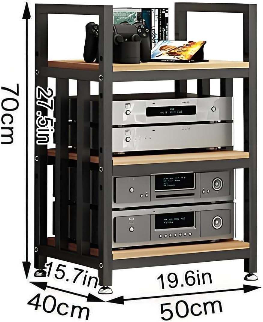3.4.5 Tier AV Media Stand - Adjustable Stereo Rack for CD Players & Audio Equipment, Multifunctional Audio/Video Cabinet with Non-Slip Feet, Ideal for Home Entertainment (White)