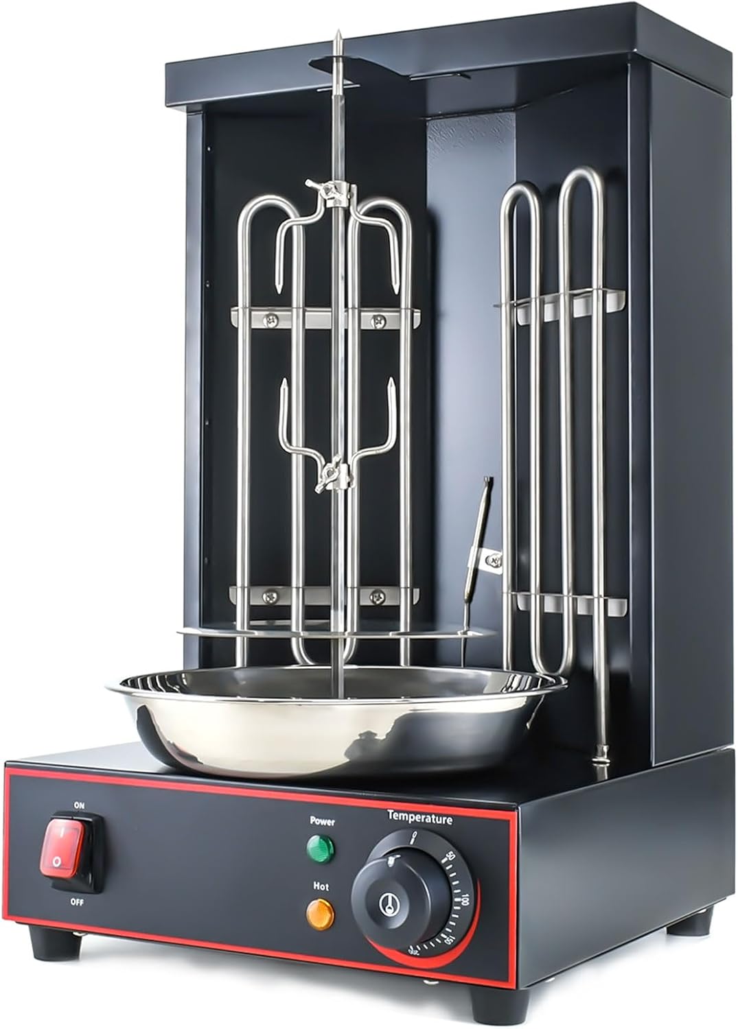 Electric Vertical Rotisserie Shawarma Broiler Kebab Grill Machine Al Pastor Rotating Grill with Temperature Chime,(Patented Product)