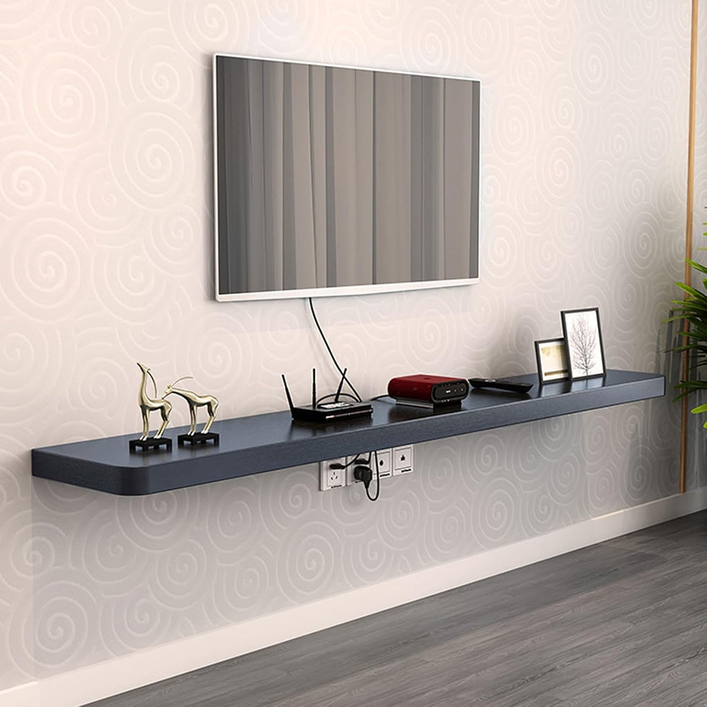 Wall Shelf Wall mounted TV Cabinet Floating Shelf TV Console Audio-visual Equipment Shelves Set-top box WiFi Router CD DVD Media Storage Shelf Book Shelf TV Bracket TV Stands TV Board Black Home Décor