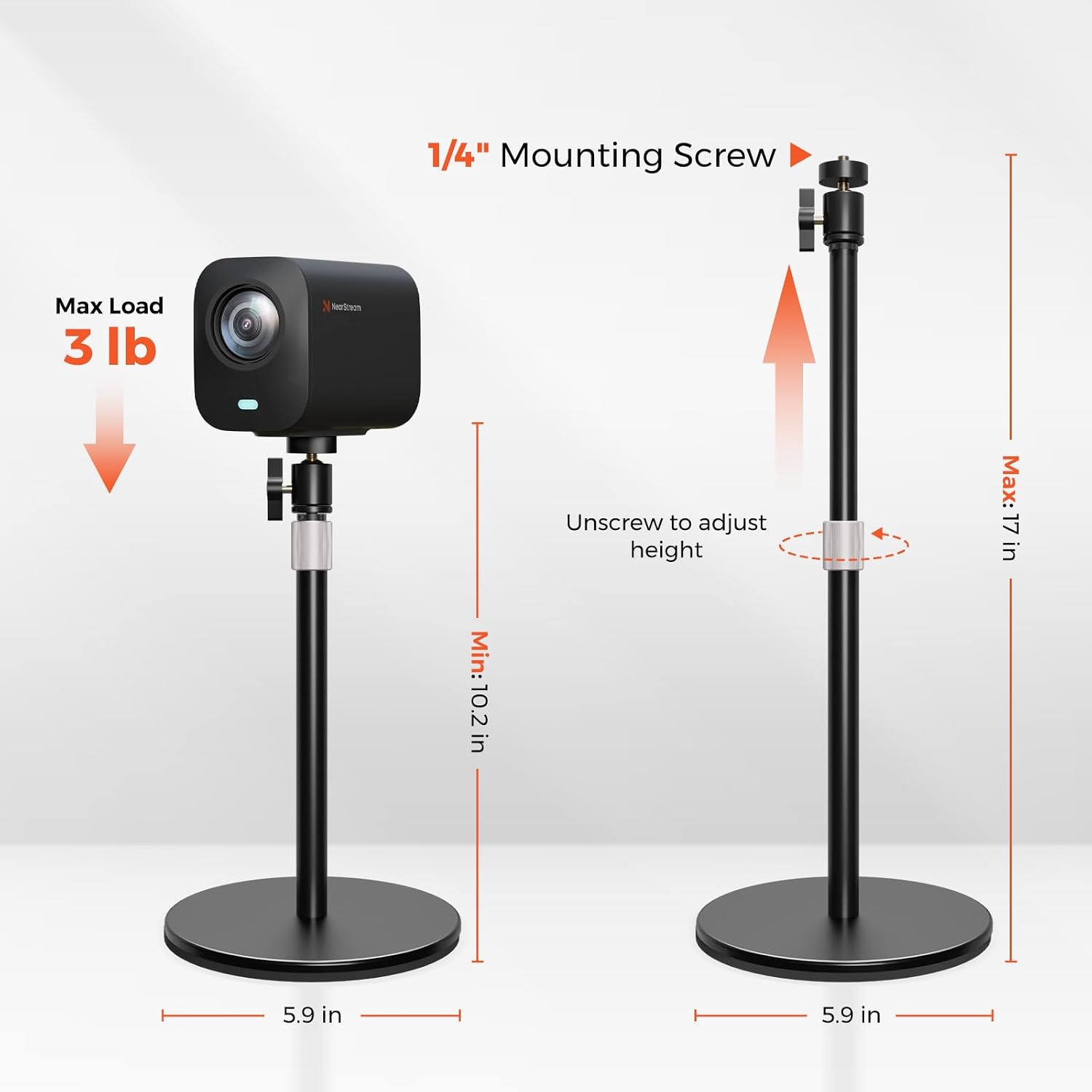 NearStream PodPro Solo Podcast Equipment Bundle with 1 VM20 4K Streaming Camera, 1 AM25X Microphone, 1 ST20 Boom Arm, 1 AMIX40U Audio Mixer, 1 Camera Desk Stand & 2 XLR Cables, for Livestream/Podacst