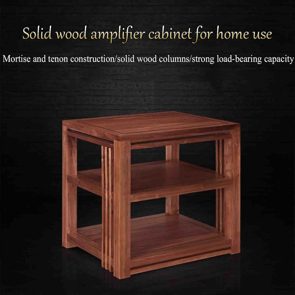 Home Audio Equipment Cabinet HiFi Audio Equipment Cabinet Multi-Functional Multi-Layer Audio Cabinet Solid Wood to Create a Strong Load-Bearing Safe and Durable (Color : Walnut Coloured, Size : 1st