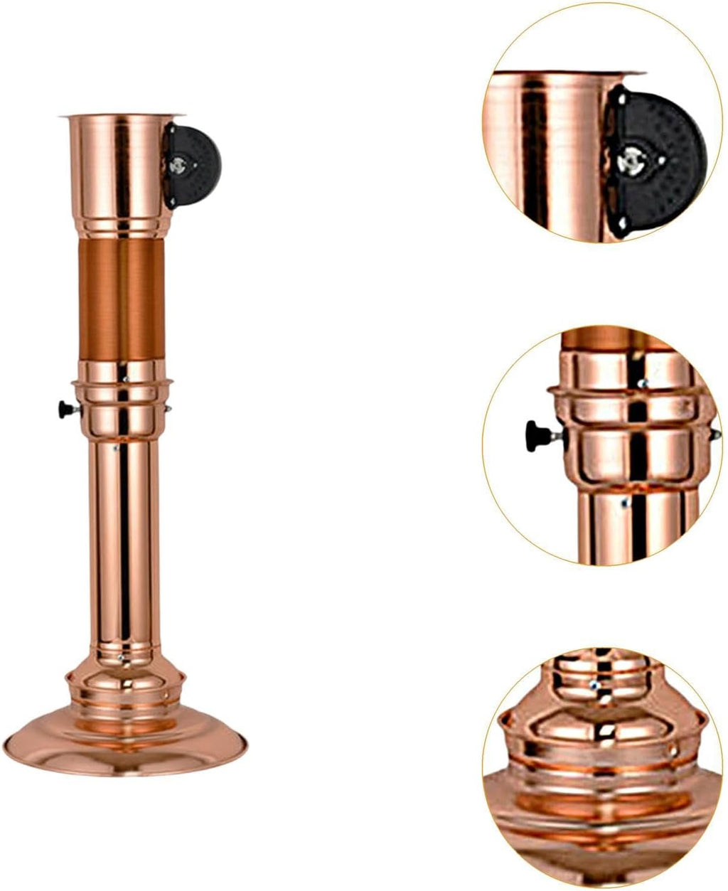 BBQ Exhaust Pipe Stretching Upper Smoke Tube Barbecue Fan Chimney Straight Exhaust Pipe for Commercial, Copper