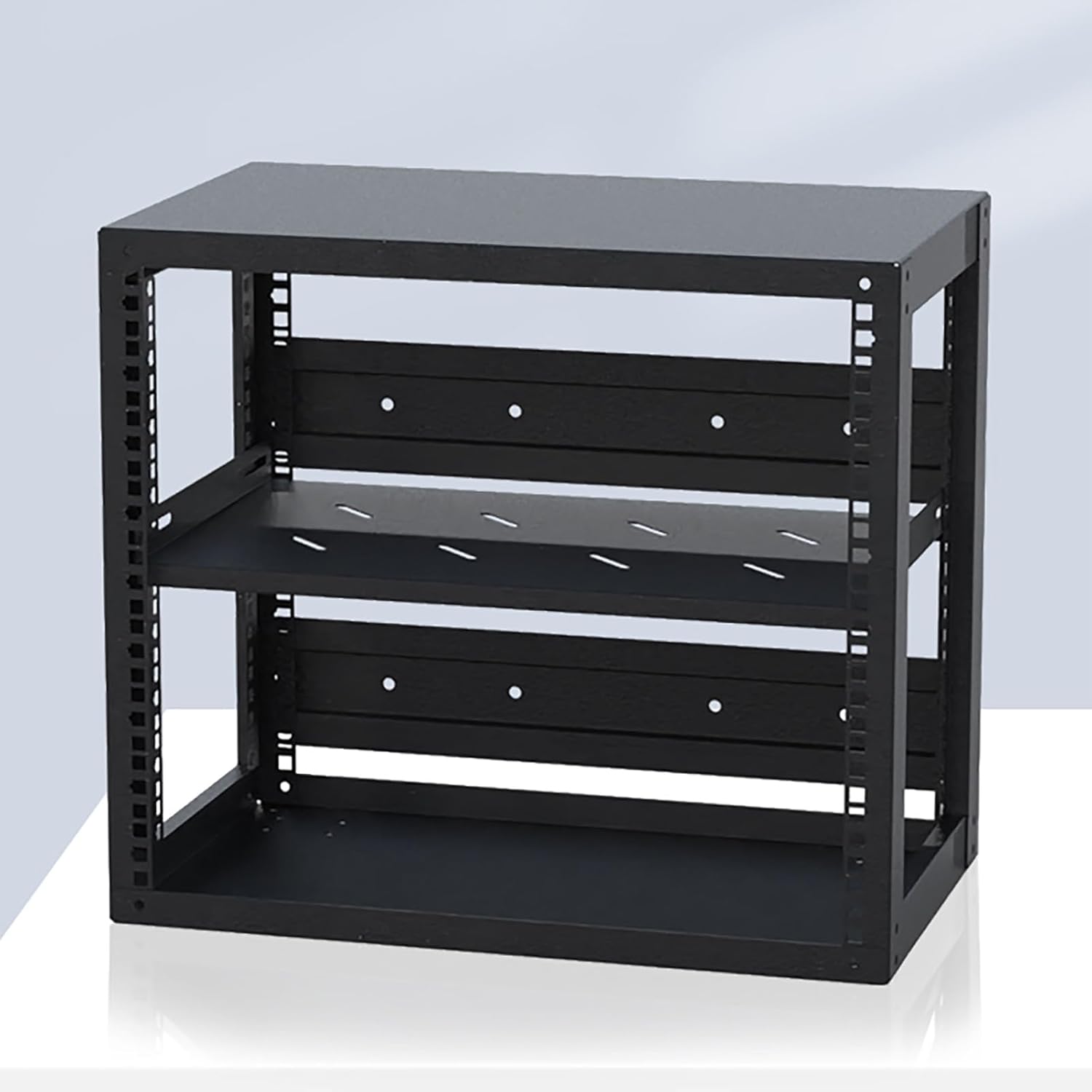 Wall Mounted AV Media Stand, Steel Audio Rack, Floating Stereo Cabinet, Media Storage with Adjustable Shelves, Component Shelf for DVD and Audio Equipment