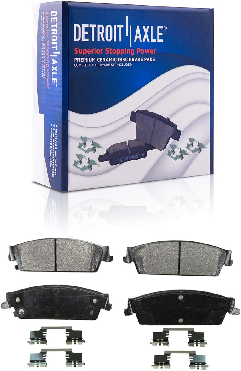 Detroit Axle - Brake Kit for Sierra Silverado 1500 Escalade Tahoe Yukon Disc Brake Rotors Brake Pads Front Brake Calipers Replacement : 12.99' inch Front & 13.58' inch Rear Rotor
