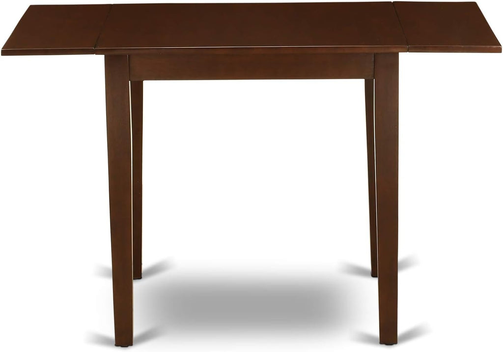 East West Furniture 1NDCE3-MAH-10 3 Piece Modern Dining Table Set Contains a Rectangle Wooden Table with Dropleaf and 2 Dahlia Linen Fabric Parson Dining Chairs, 30x48 Inch, Mahogany