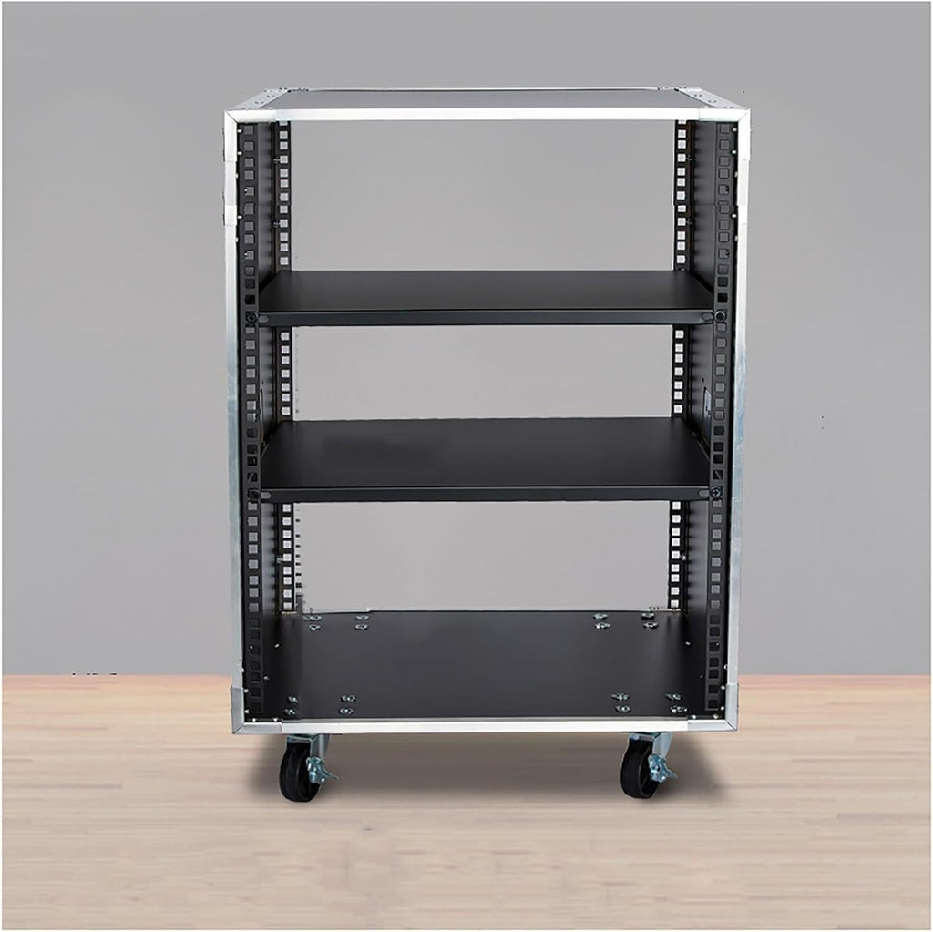 Portable Network Rack，Open Frame Rack，for Servers & AV Gear，with Caster Built-in Handle Network Rack， Rolling Network Rack（16U -87x52.5cm） (Size : 16U-2TIER-87X52.5CM)