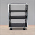 Portable Network Rack，Open Frame Rack，for Servers & AV Gear，with Caster Built-in Handle Network Rack， Rolling Network Rack（16U -87x52.5cm） (Size : 16U-2TIER-87X52.5CM)