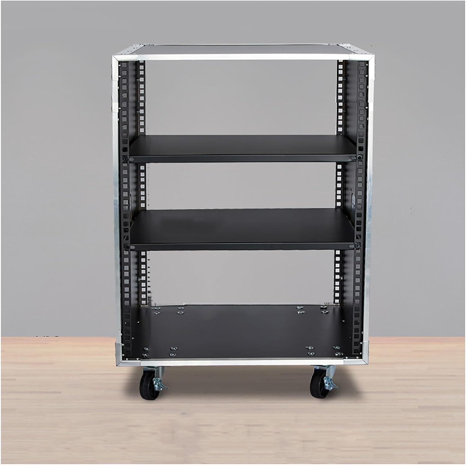 Portable Network Rack，Open Frame Rack，for Servers & AV Gear，with Caster Built-in Handle Network Rack， Rolling Network Rack（16U -87x52.5cm） (Size : 16U-2TIER-87X52.5CM)