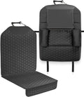 Owleys Set Seat Back Organizer & Car Seat Protector Hexy Waterproof & Non-Slip Protector for Child Car Cushion for Leather and Fabric Seats (Black Set 1)