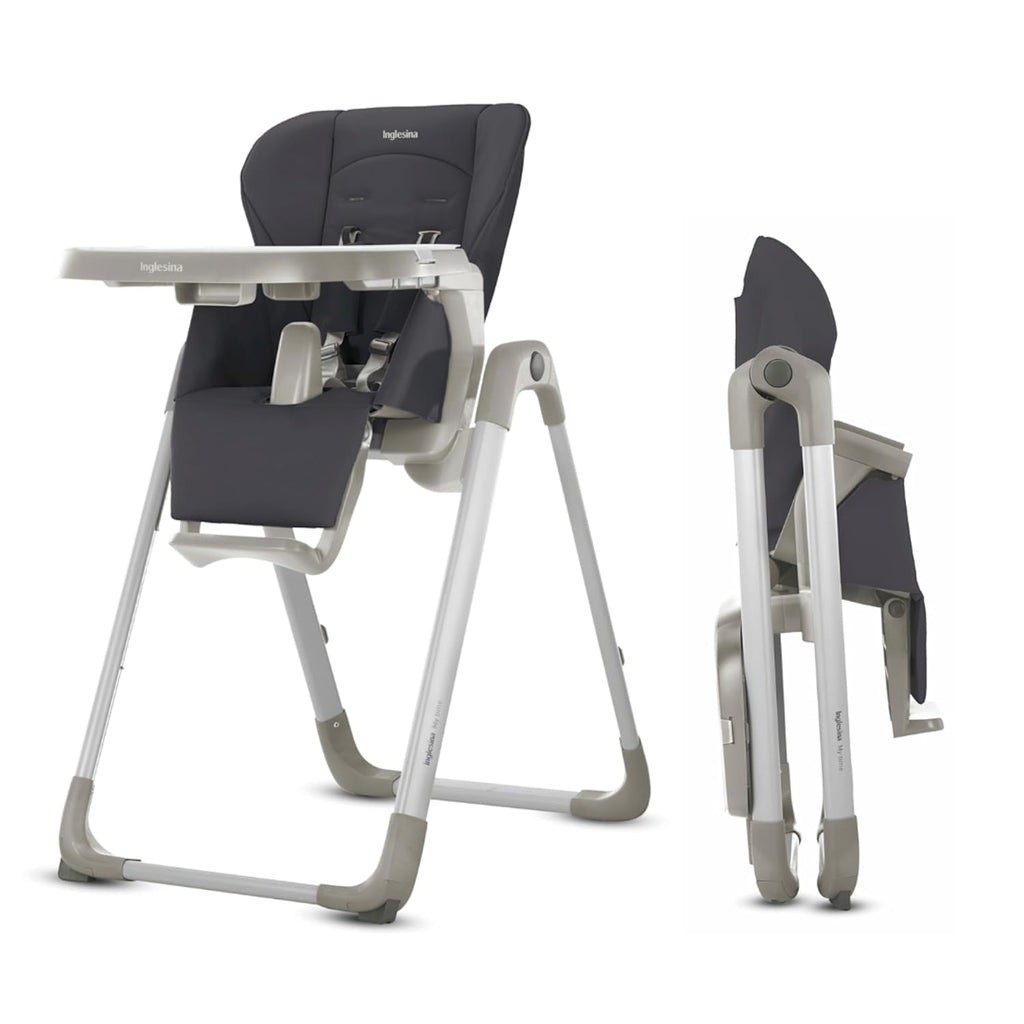 Inglesina My time Highchair, Pepper - Adjustable High Chair for Babies & Toddlers, 4 Height & 3 Recline Settings, Collapsible, Tool-Free Assembly, BPA Free, Removable Tray for Easy Cleaning
