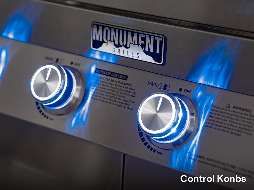 Monument Grills 4+2 Burner 72,000 BTUs Propane Gas Grill 700 sq.in. Stainless Steel Grill Built-In Thermometer, with two Side Burners