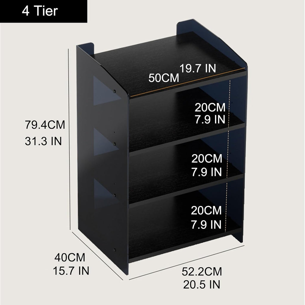 Modern Media Storage Cabinet - Adjustable Shelves Audio-Video Stand for Stereo System, CD Player & DJ Equipment - Stylish Entertainment Center for Home & Office