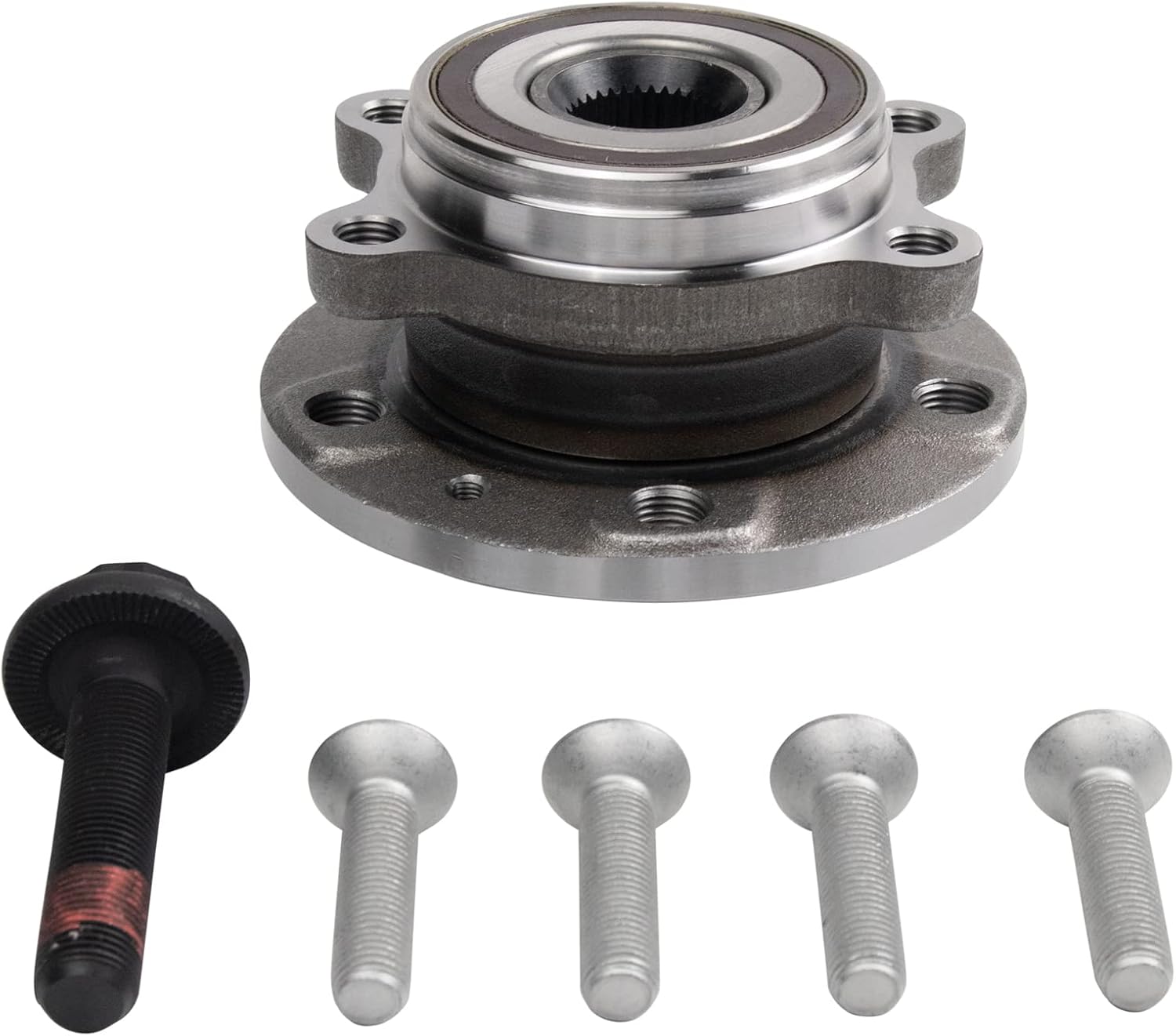 TRQ Left and Right Wheel Bearing and Hub Assembly Set 2 Piece Compatible with 12-19 Volkswagen Beetle 10-13 Golf 10-14 GTI 09-17 Tiguan All Wheel Drive 05-13 Jetta 12-21 Passat