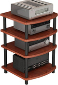Studio HiFi Stand, AV Media Stand 2/3/4/5-Tier Media Console, Record Player Storage Shelves, Stereo Audio Equipment Rack Mount Shelf for Amplifier, CD(BrownA,60 * 54 * 89cm(4Tier))