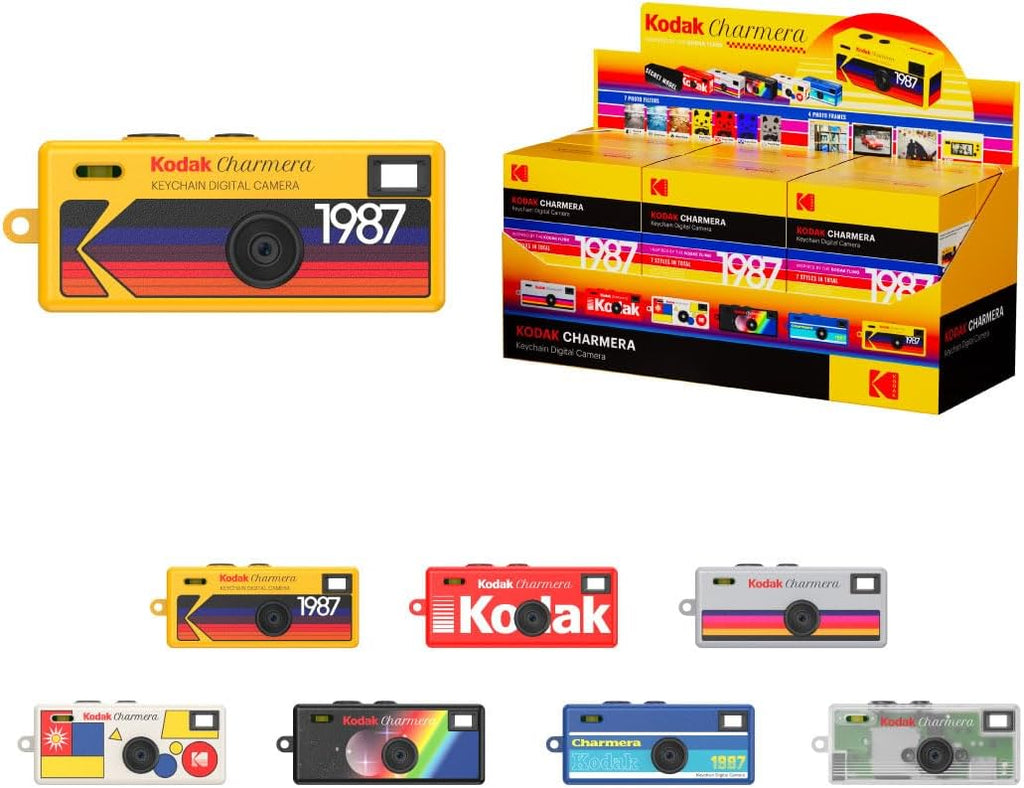 KODAK CHARMERA Keychain Digital Camera Blind Box Whole Set (6PC),Mini Camera,Digicam,Video Recording,Bag Charm,1.6 Megapixels,Micro SD Card Slot,for Beginners Teens and Adults