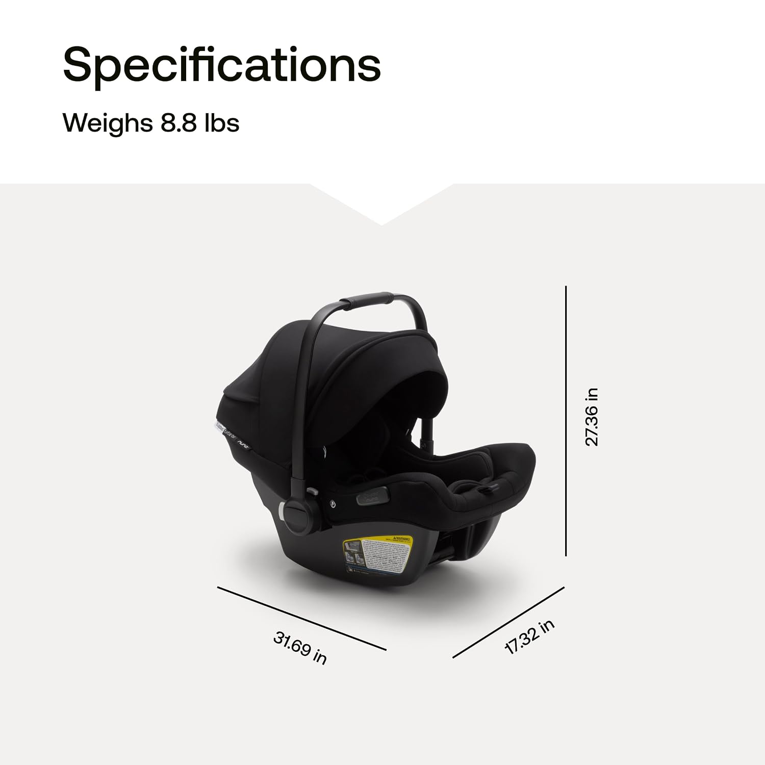 Bugaboo Turtle Air Shield by Nuna car seat + Recline Base