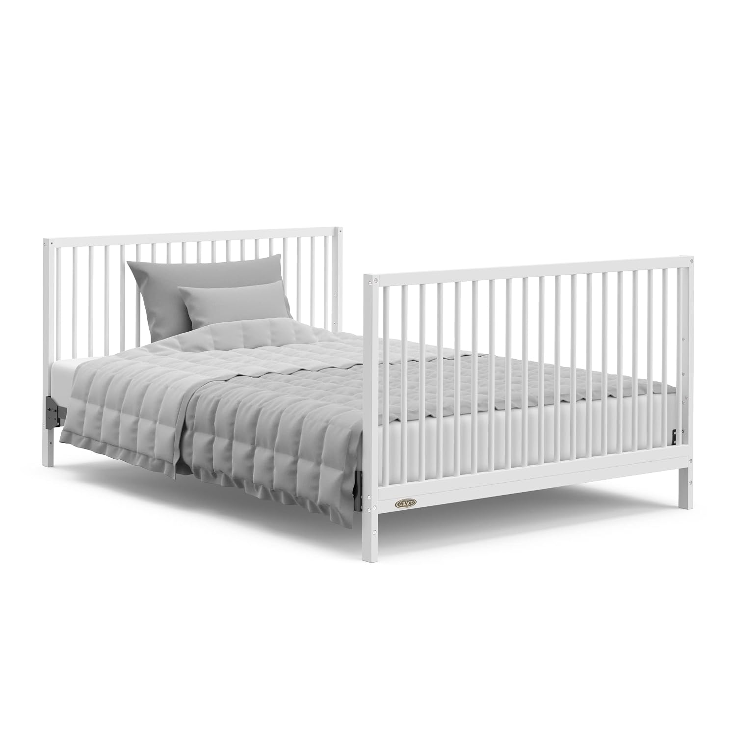 Graco Teddi 5-in-1 Convertible Crib with Drawer – GREENGUARD Gold Certified, Full-Size Nursery Storage Drawer, Baby Crib Converts to Toddler Bed, Daybed and Full-Size Bed (White)