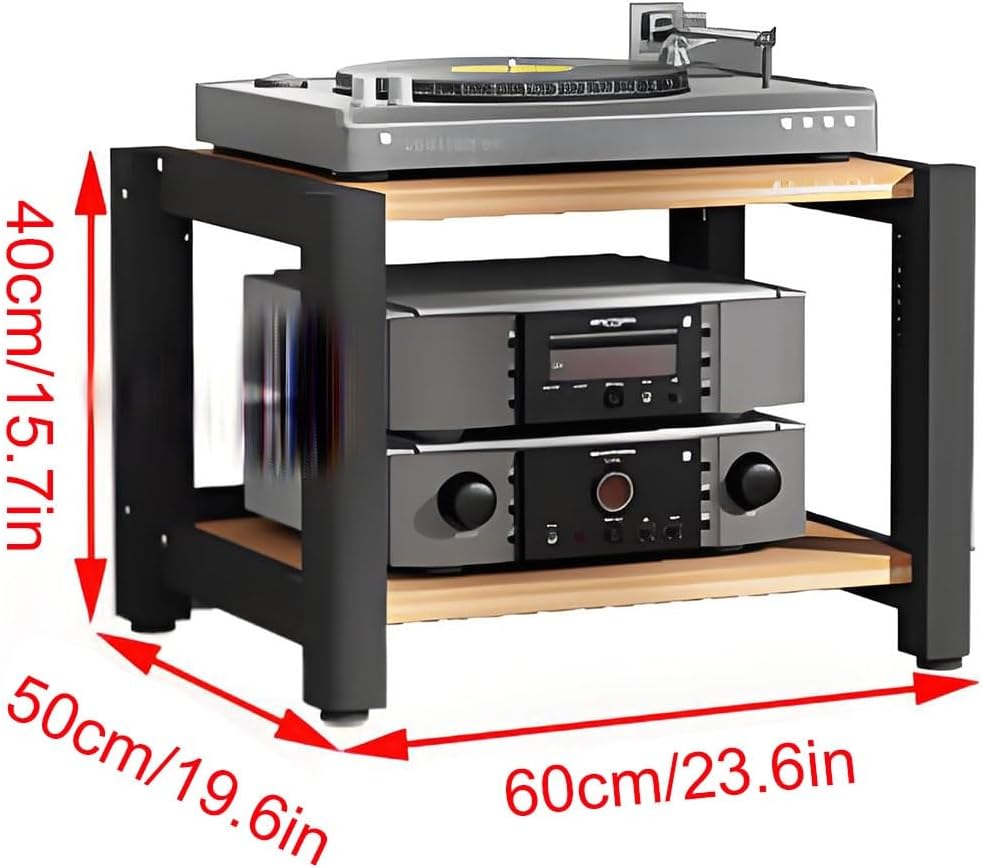 Audio Cabinet Stand, 2/3/4/5 Tier Media Rack with Height-Adjustable Shelf for DVD Players, TV Box, Game Console - Brown