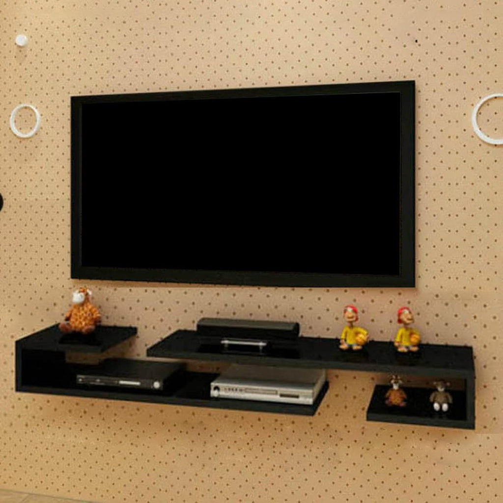 Wall Shelf Wall mounted TV Shelf Floating Shelf TV Stand TV Console Audio-visual Equipment Shelves Set-top box WiFi Router CD DVD Media Storage Shelf Bedroom Living room Office Wall Unit Decor