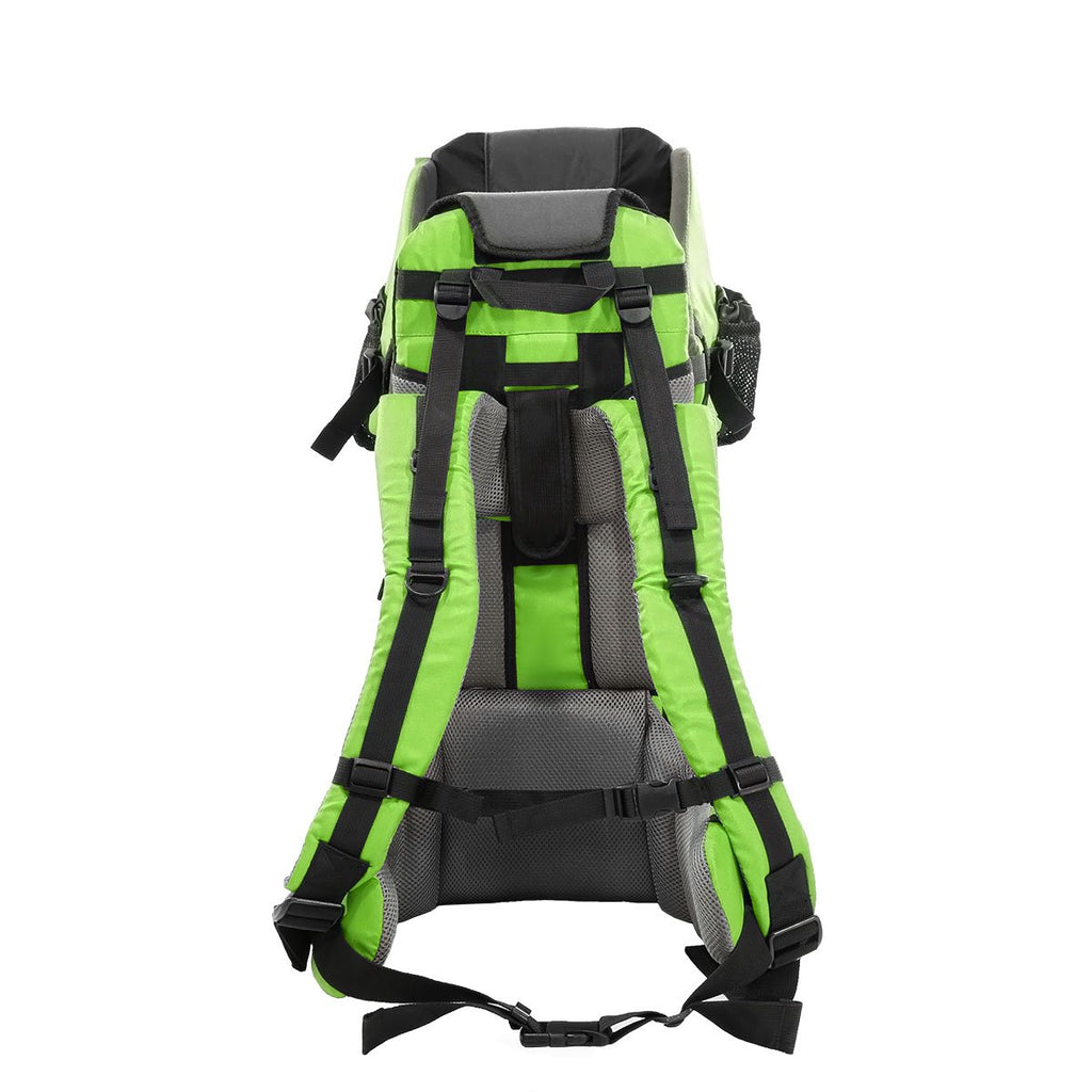 ClevrPlus Cross Country Baby Backpack Carrier, Green, Toddler Hiking Backpack with Comfortable Seat, Adjustable Straps & Belt, Foldable Frame Lightweight Large Capacity Child Carrier for Outdoor