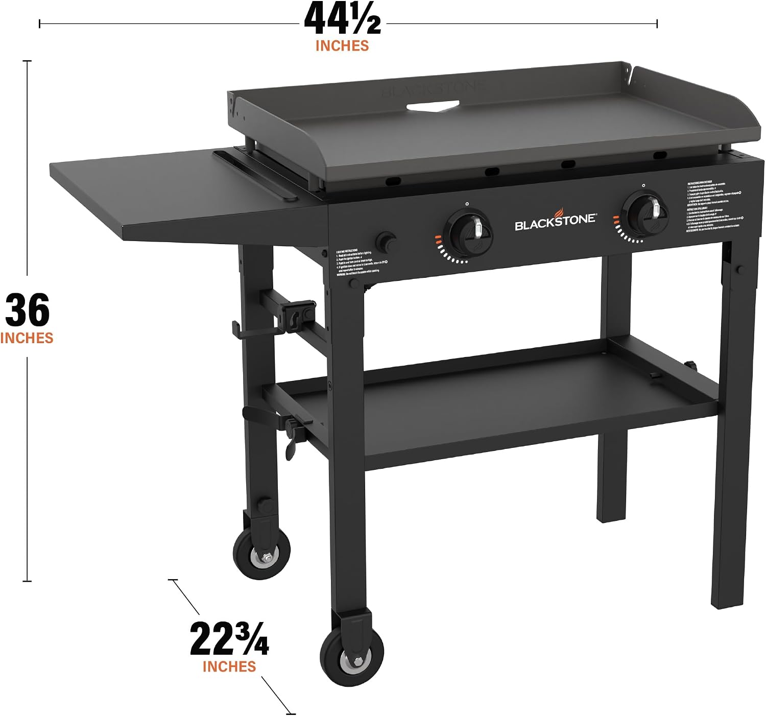 Blackstone Flat Top Gas Grill Griddle 2 Burner Propane Fuelled Rear Grease Management System, 1517, Outdoor Griddle Station for Camping, 28 inch