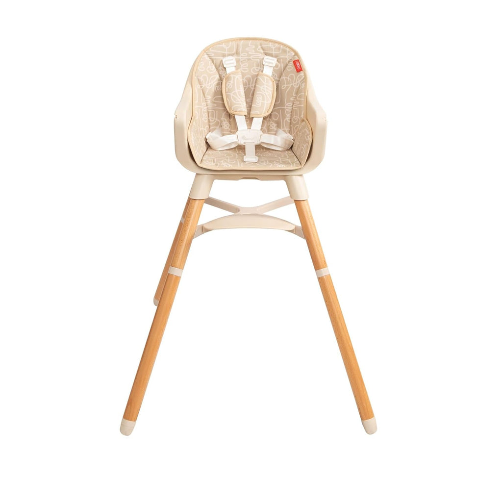 Nuby 4-in-1 Baby High Chair Seat with Removable Tray - 6+ Months to 3 Years - Adjustable Toddler Chair for Eating - Holds Up to 60 lbs - Beige