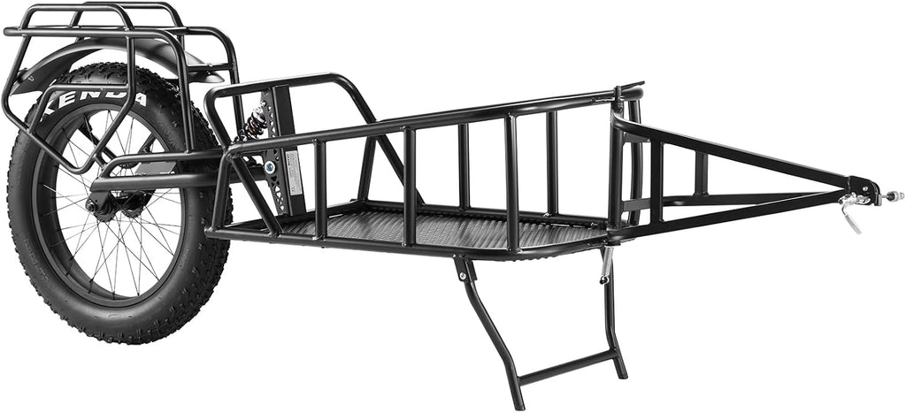 VEVOR Bike Cargo Trailer, 70/275 lbs Load Capacity, Foldable Compact Storage & Quick Release with Universal Hitch, 20' Wheels, Fits Most Bike Wheels, Carbon Steel Frame, Heavy-Duty Bicycle Wagon Cart