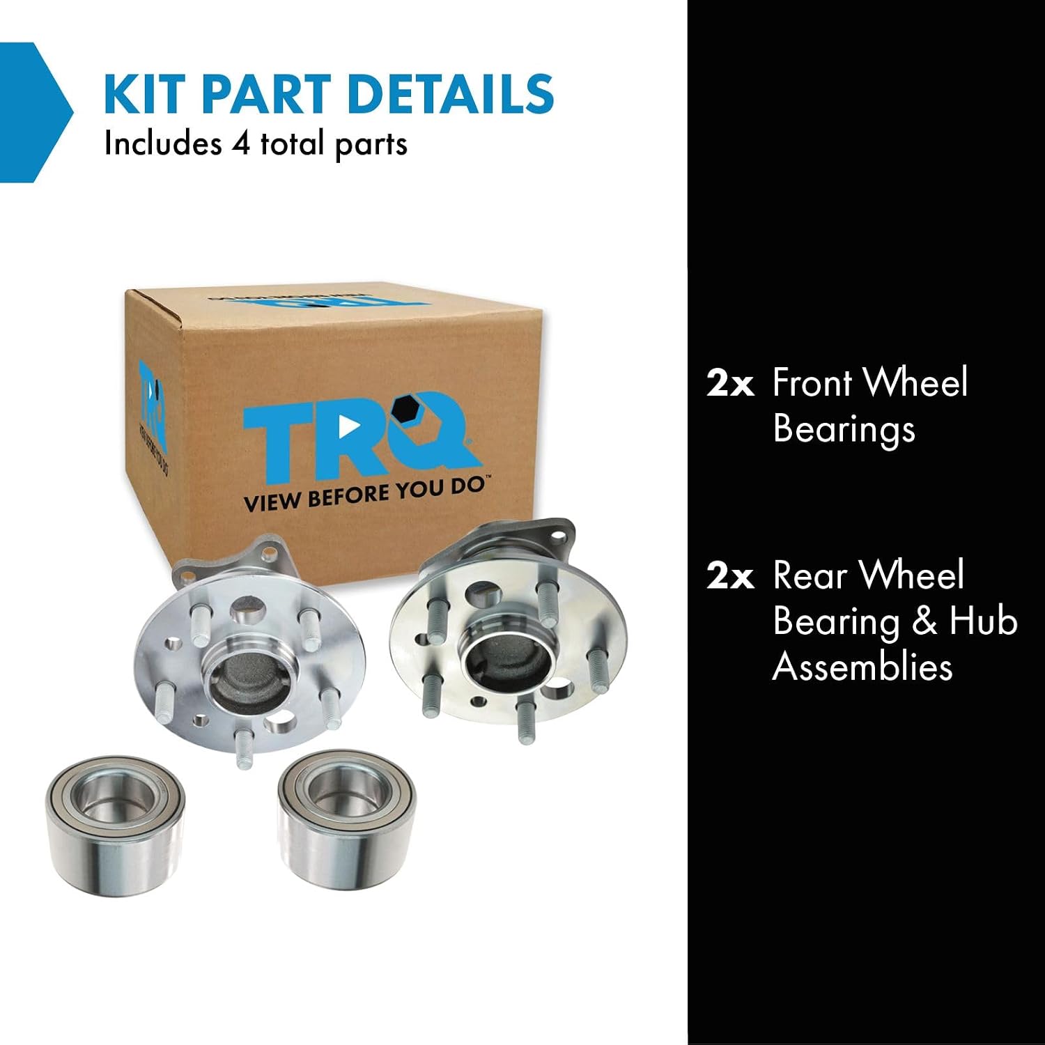 TRQ 2 Piece Wheel Bearing & Hub Assembly Set Compatible with 2004-2006 Lexus ES330 2007-2012 ES350 2005-2012 Toyota Avalon 2004-2011 Camry 2001-2003 Highlander 2004-2008 Solara