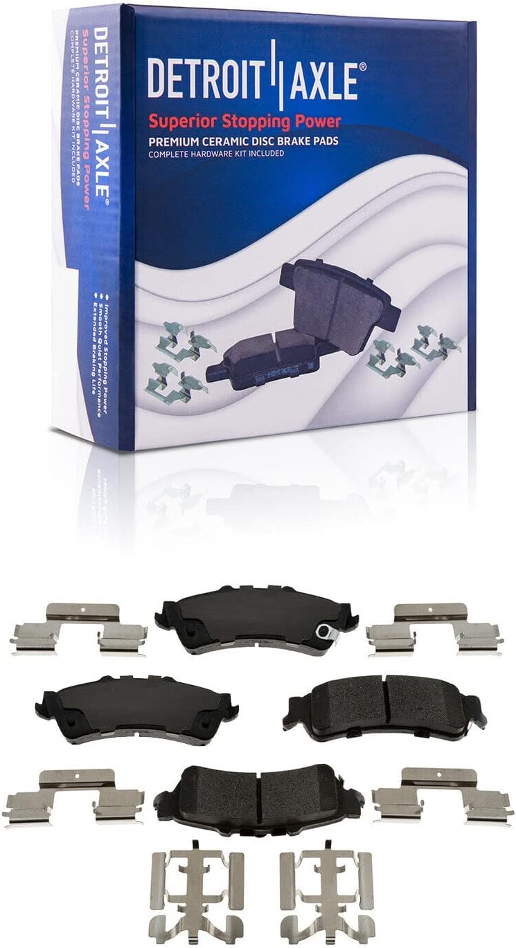 Detroit Axle - Brake Kit for Silverado Sierra 1500 Chevy Tahoe GMC Yukon, 12'' inch Front and 12.79'' inch Rear Disc Brake Rotors Ceramic Brake Pads Wheel Lug Nuts Socket Keys Replacement