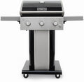 Permasteel 3-Burner Propane Gas Grill, 30,000 BTUs BBQ Grill with Cast Iron Grates, Foldable Side Tables & Tool Hooks, Outdoor Grill, Black