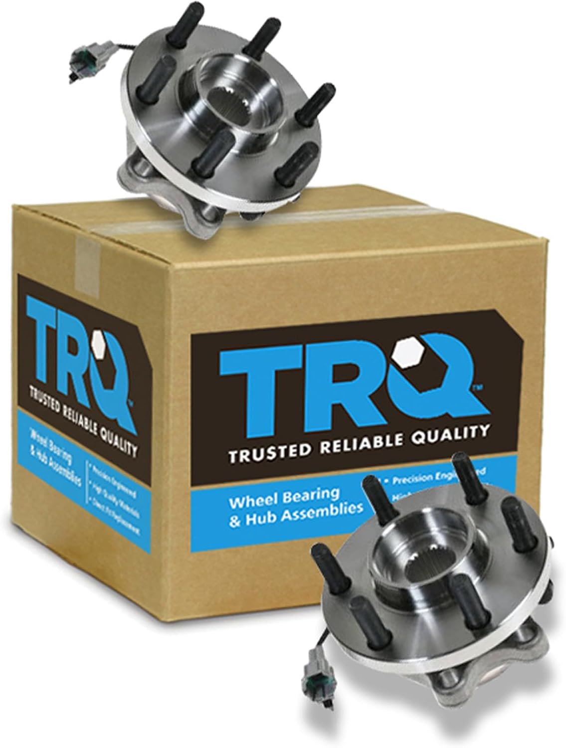 TRQ Front Left and Right Wheel Bearing and Hub Assembly 2 Piece Set for 4 Wheel Drive Models ONLY Compatible with 2005-2019 Nissan Frontier 4WD 2005-2012 Pathfinder 4WD 2005-2015 Xterra 4WD