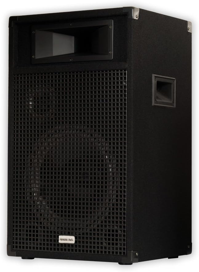 Acoustic Audio BR12 Passive 12' Speaker Pair 3 Way DJ PA Karaoke Band Speakers