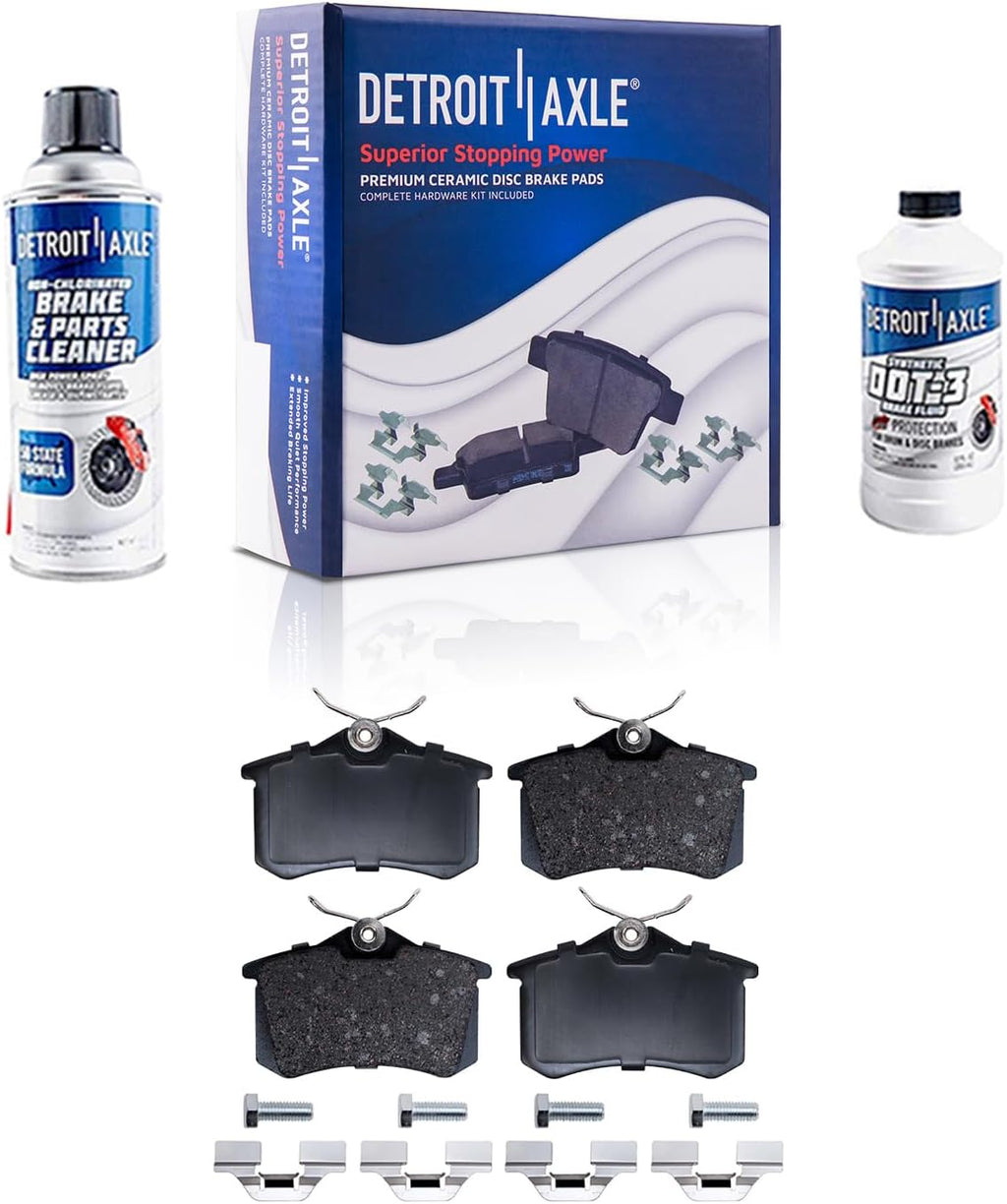 Detroit Axle - Brake Kit for Volkswagen Beetle Golf City Jetta Brakes Rotor and Ceramic Brake Pads Replacement: 11.02' inch Front Rotor and 9.13' inch Rear Rotor