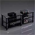 120cm Long Media Stand Audio/Video Component Cabinet, Home Stereo Racks and Stands, Heavy Duty Upright Modern Audio Equipment Rack, Open-Ended Modular Unit, Black-#2-3 Tier