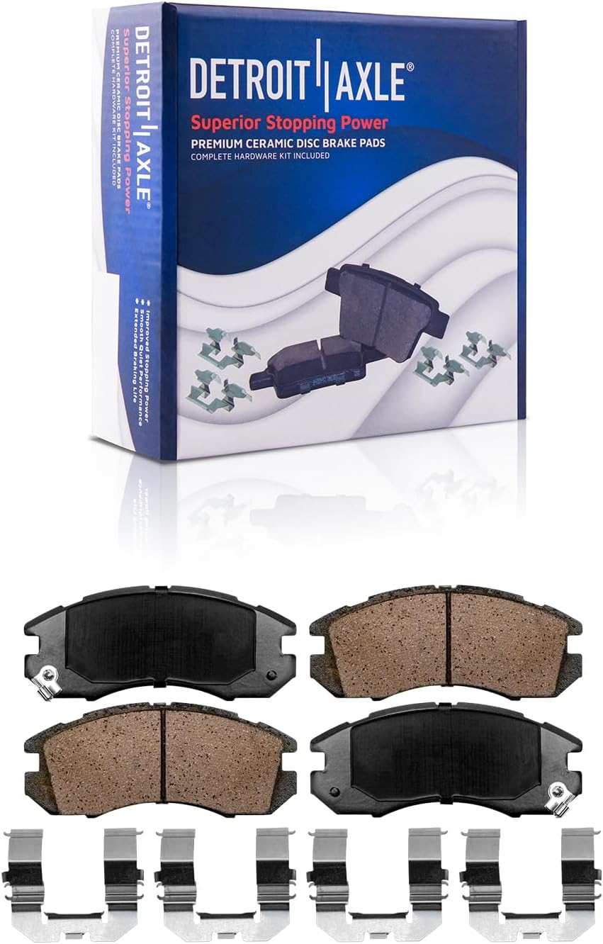 Detroit Axle - Brake Kit for 90-96 Subaru Legacy, Front and Rear Disc Brake Rotors Ceramic Brake Pads 1990 1991 1992 1993 1994 1995 1996 Replacement