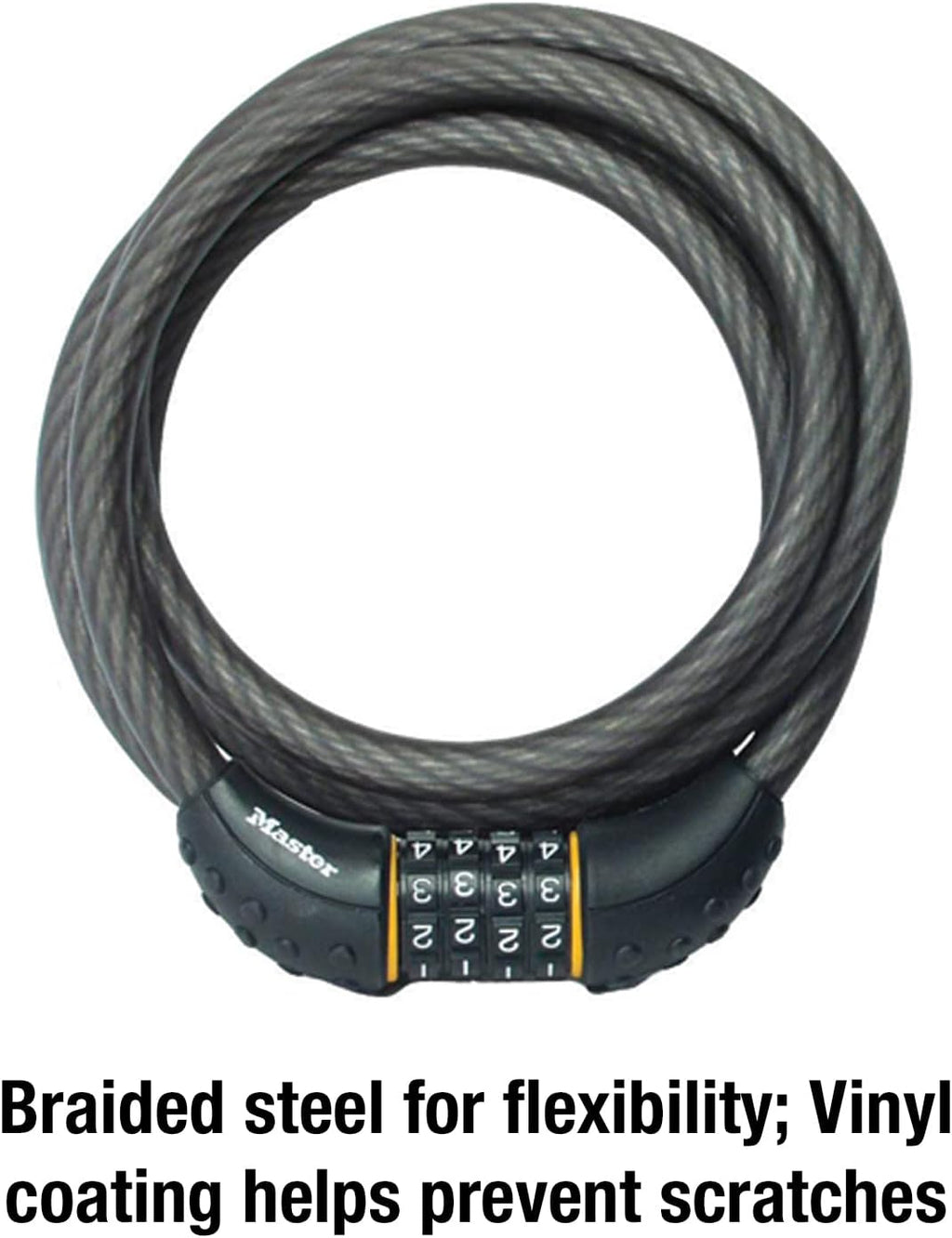 Master Lock Cable Lock, Set Your Own Combination BikeLock, 6 ft. Long, Black, 8122D (Pack of 144)
