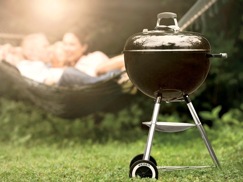 Weber Original Kettle Charcoal Grill, 18-Inch, Black – Classic Outdoor BBQ Grill with One‑Touch™ Cleaning System & Precise Temperature Control Dampers