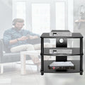 Av Media Stand Corner, 23 31 Inch Height Stereo Components Rack/Cabinet, Industrial Audiovideo Unit for Home, Electronics Equipment Shelf Entertainment Center,3tier