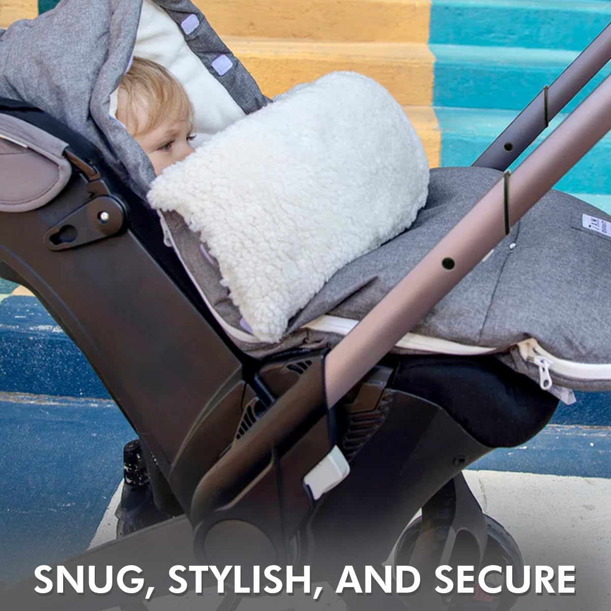7 A.M. 7AM Enfant Universal Stroller Footmuff - Water Repellent Winter Bunting Bag for Strollers & Car Seats, Soft Micro-Fleece & Plush Lined Stroller Footmuff for Baby Boy & Girl | LambPOD