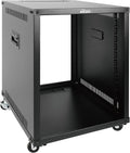 Tecmojo 12U Portable Rolling Network Rack, 4-Post Mobile Open Frame Server Rack with Wheels, Free Standing Server Cabinet for Computer/Data/AV/IT Equipment/Network Equipment