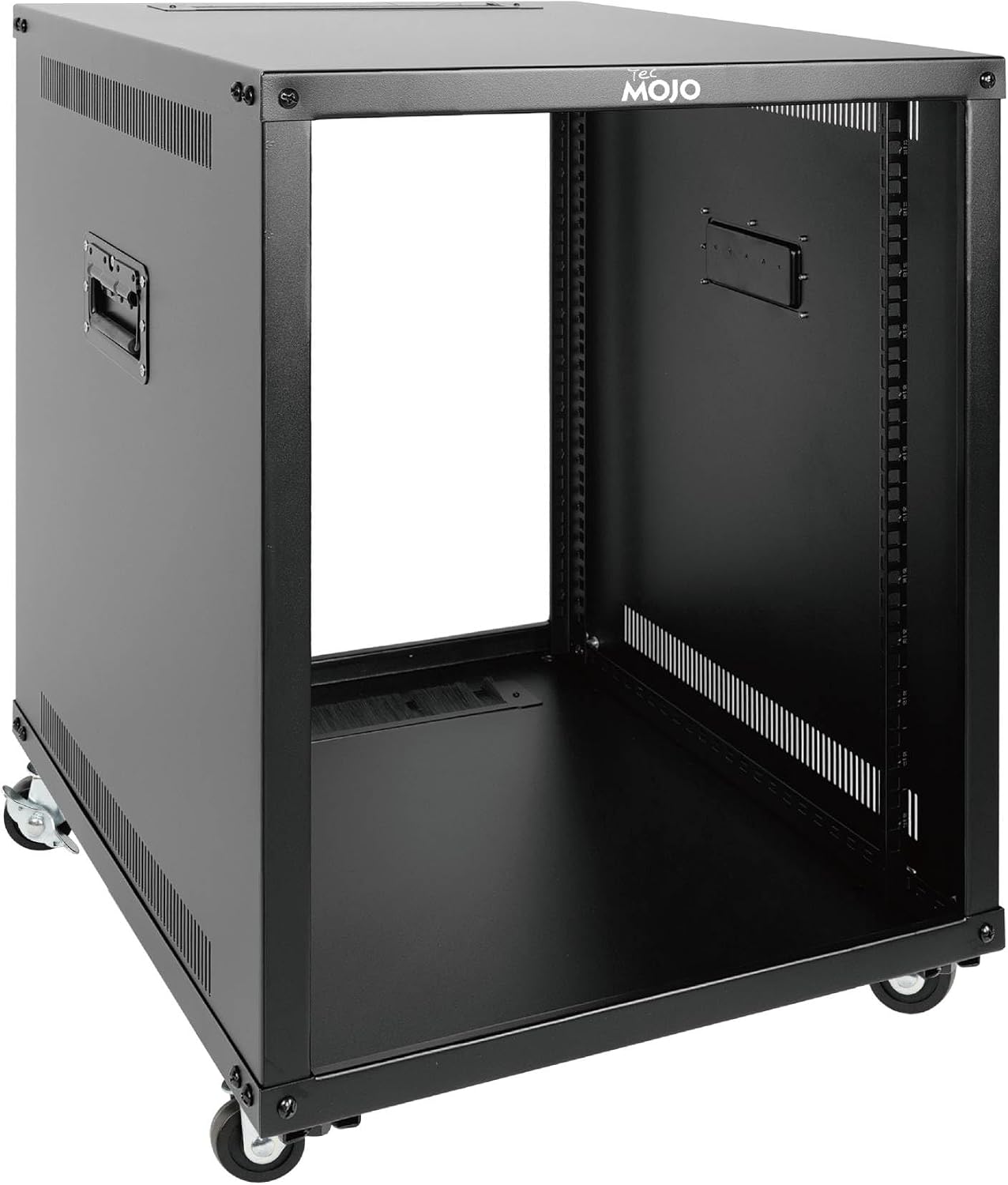 Tecmojo 12U Portable Rolling Network Rack, 4-Post Mobile Open Frame Server Rack with Wheels, Free Standing Server Cabinet for Computer/Data/AV/IT Equipment/Network Equipment