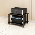 Floor-Standing Gaming Shelf Audio Rack - Space-Saving Media Stand for Audio & Video, Easy to Assemble Mobile Storage for Living Room & Recording Studio (Black, 60x48x40cm)